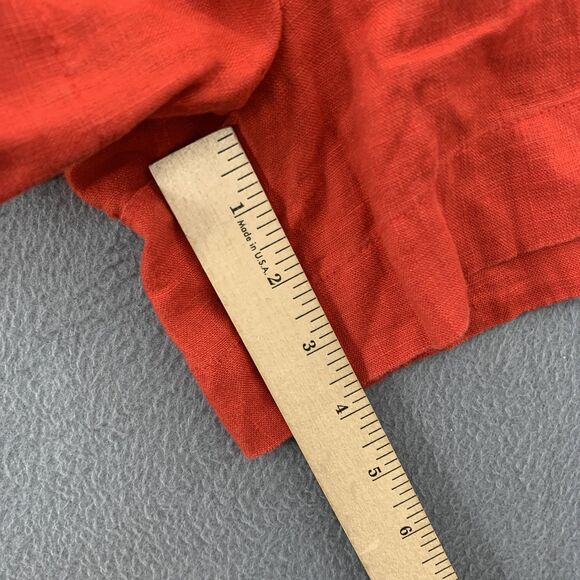 Madewell Shorts Womens 6 Red 100% Linen Button Tab Waist Zip Fly Back Welt - Picture 11 of 14